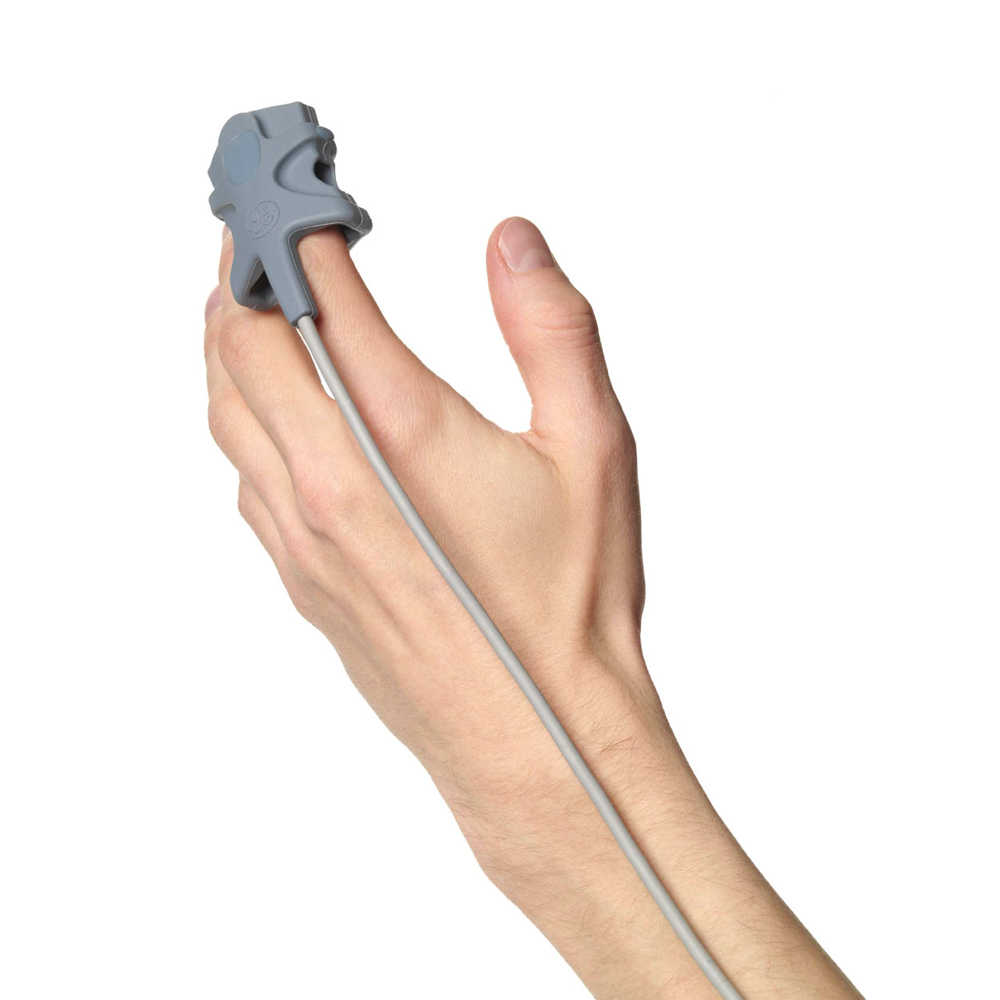 Sensor Trusignal reutilizável, de dedo boca de sapo, silicone, adulto, 1m, 1/pacote Sensor Trusignal reutilizável, de dedo boca de sapo, silicone, adulto, 1m, 1/pacote